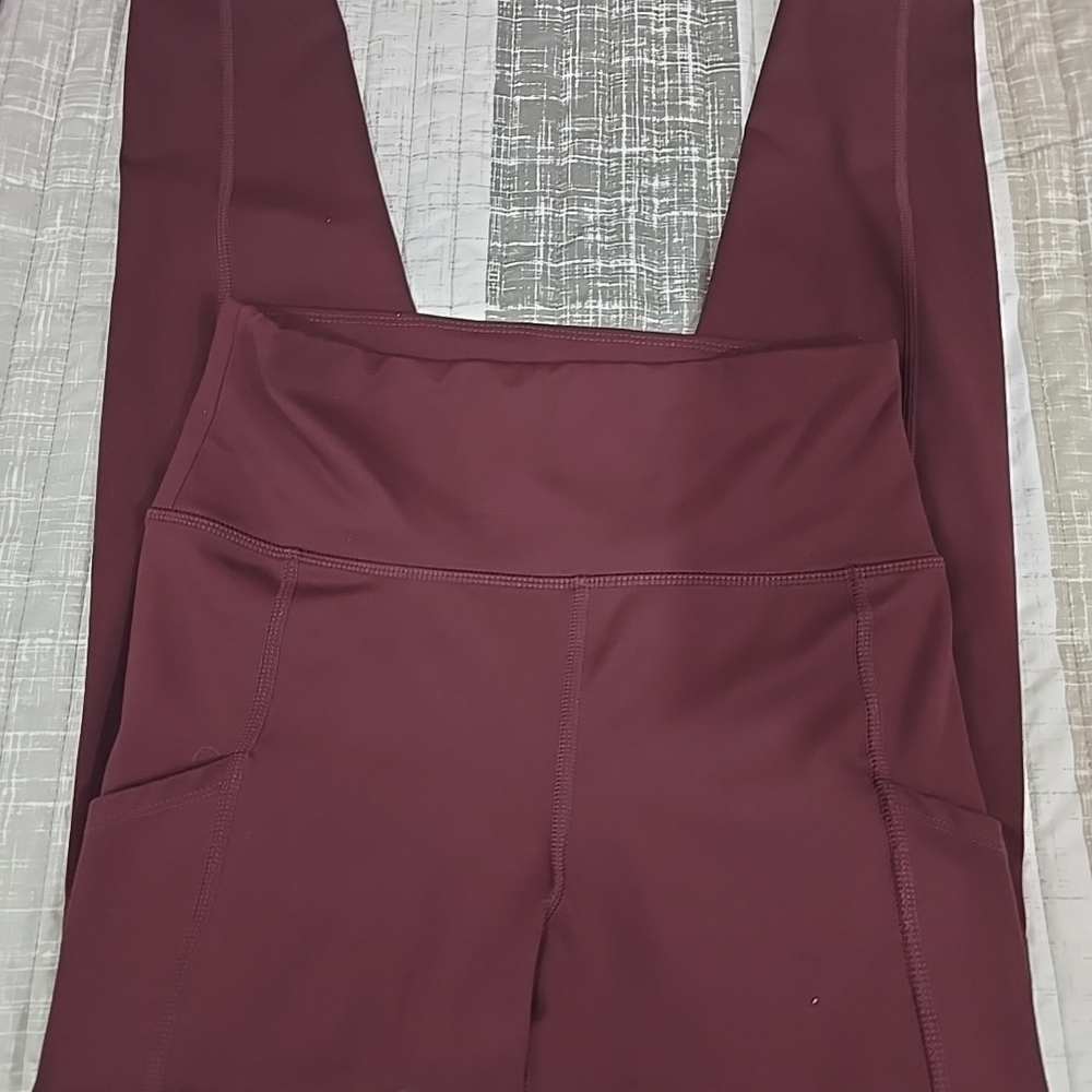 American‎ Eagle The Pocket Legging Burgundy High-Waisted Leggings Sz M